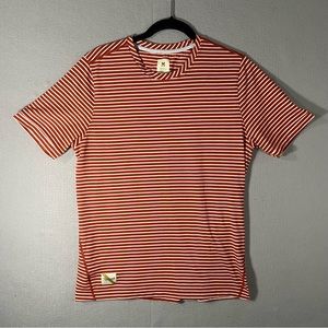 TRACKSMITH Stripe Short Sleeve Running T Shirt Reddish Men’s Medium